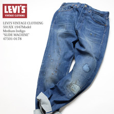 LEVI'S VINTAGE CLOTHING 501XX 1947Model Medium Indigo "SLIDE MACHINE" 47501-0178画像