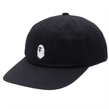 A BATHING APE APE HEAD EMBROIDERY PANEL CAP BLACK 1D80-180-008画像