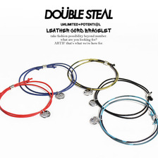 DOUBLE STEAL LEATHER CORD BRACELET 452-90007画像
