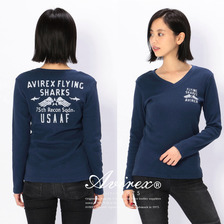 AVIREX WAFFLE PRINT V NECK T-SHIRT 6273132画像