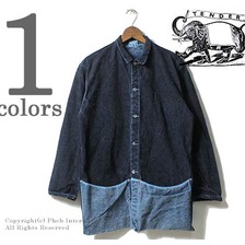 TENDER Co. FOLDED POCKET JACKET 'PRUSSIAN BLUE DENIM MOLLETON 940画像