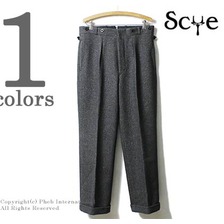 Scye ウールコットンカルゼ オックスフォードバグス ワイドスラックス 1117-83057画像