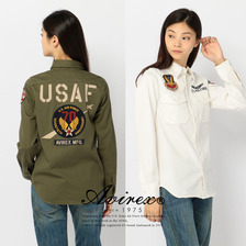 AVIREX U.S.A.F. 70th ANNIVERSARY L/S KHAKI SHIRT 6275049画像
