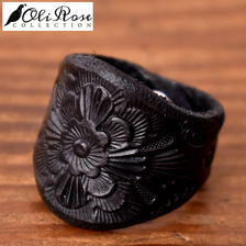 Oli Rose Collection Oli Rose Leather Ring Black画像