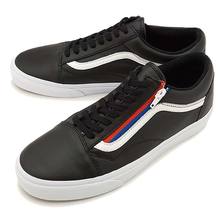 vans old skool zip leather black