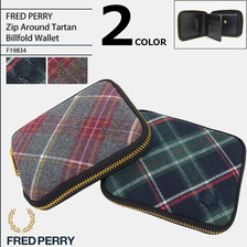 FRED PERRY Zip Around Tartan Billfold Wallet JAPAN LIMITED F19834画像