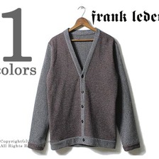 FRANK LEDER WINE RED GREY WOOL CARDIGAN 0027025画像