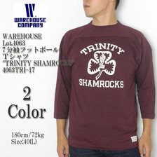WAREHOUSE Lot 4063 7分袖フットボールT TRINITY SHAMROCKS画像