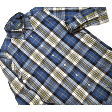 Gitman Brothers L/S REGULAR FIT B.D. FLANNEL SHIRTS/blue x white画像