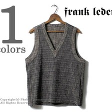 FRANK LEDER BEIGE BLACK WOOL VEST 0027064画像