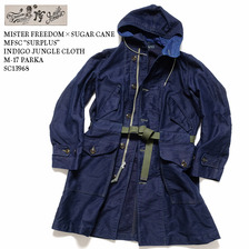 MISTER FREEDOM &times; SUGAR CANE ミスターフリーダム&times;シュガーケーン MFSC &ldquo;SURPLUS&rdquo; INDIGO JUNGLE CLOTH M-17 PARKA SC13968画像