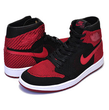 NIKE AIR JORDAN 1 RETRO HI FLYKNIT "BRED" black/varsity red-white 919704-001画像