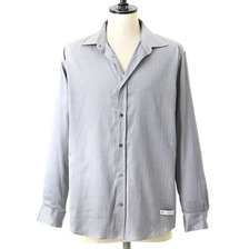 NEON SIGN HERRINGBONE STRIPE OPEN COLLAR SHIRT画像