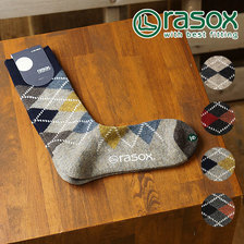 rasox アーガイルウール クルーソックス CA172CR02画像