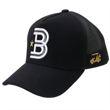 YOSHINORI KOTAKE DESIGN &times; BEAMS GOLF B LOGO WOOL MESH CAP BLACK画像