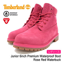 Timberland Junior 6inch Premium Waterproof Boot Rose Red Waterbuck A1ODE画像