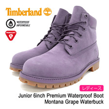 Timberland Junior 6inch Premium Waterproof Boot Montana Grape Waterbuck A1OCR画像