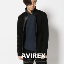 AVIREX LEATHER CUSTOM RIB STAND ZIP SWEATER 6174033画像