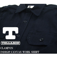 TELLASON INDIGO CANVAS WORK SHIRT CLAMPDOWN 3005-05画像