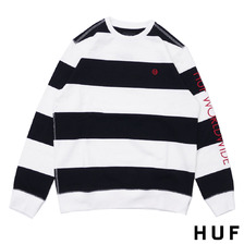 HUF CATALINA STRIPE CREW FLEECE BLACK画像
