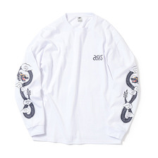 ASICS Tiger LONG SLEEVE PRINT TEE "BEAMS x mita sneakers" WHT/NVY A11700-0001画像