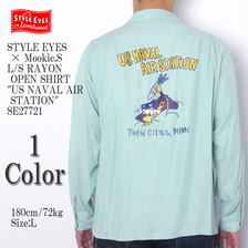 STYLE EYES &times; Mookie.S L/S RAYON OPEN SHIRT "US NAVAL AIR STATION" SE27721画像