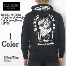 SKULL WORKS フルジップパーカー"タトゥーガール" 111770画像