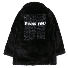 Supreme &times; HYSTERIC GLAMOUR Fuck Your Faux Fur Coat BLACK画像