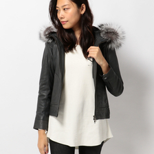 AVIREX HOOD FUR PATCH LETHER HOODY JACKET 6271021画像