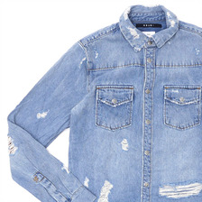 Ron Herman &times; ksubi Damage Denim Shirt BLUE画像