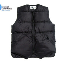 Crescent Down Works #301C V-NECK NBNW VEST black画像