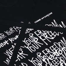 COMME des GARCONS HOMME PLUS WEAR YOUR FREEDOM TEE BLACK画像