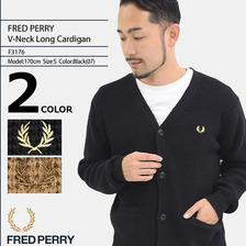 FRED PERRY V-Neck Long Cardigan JAPAN LIMITED F3176画像