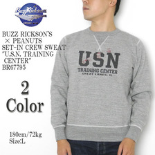 Buzz Rickson's &times; PEANUTS SET-IN CREW SWEAT "U.S.N. TRAINING CENTER" BR67795画像