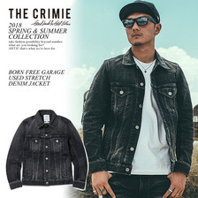 CRIMIE BORN FREE GARAGE USED STRETCH DENIM JACKET C1H1-CXBF-J2U2画像