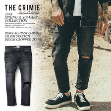 CRIMIE BORN AGAINST GARAGE CRASH STRETCH DENIM CROPPED JEANS C1H1-CXBA-P2U4画像