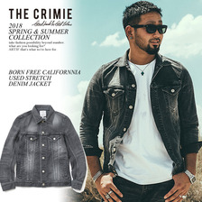 CRIMIE BORN FREE CALIFORNNIA USED STRETCH DENIM JACKET C1H1-CXBF-J2U1画像