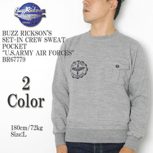 Buzz Rickson's SET-IN CREW SWEAT POCKET "U.S.ARMY AIR FORCES" BR67779画像