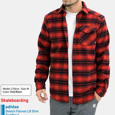 adidas Originals Stretch Flannel L/S Shirt Red/Black BR7936画像