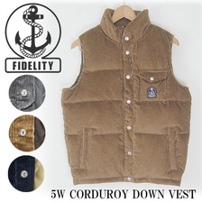 FIDELITY 5W CORDUROY DOWN VEST FD72CC201画像