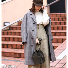 AURALEE DOUBLE FACE CHECK LONG COAT A7AC04BN画像