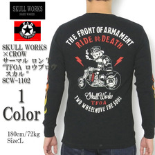 SKULL WORKS &times; CROWS サーマル ロン T "TFOA ロウブロウ スカル" SCW-1102画像