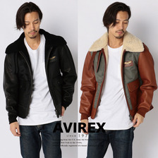 AVIREX MOUTON COMBI BOMBER JACKET 6171071画像