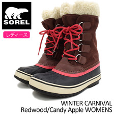 SOREL WINTER CARNIVAL Redwood/Candy Apple WOMENS NL1495-628画像