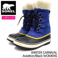 SOREL WINTER CARNIVAL Aviation/Black WOMENS NL1495-465画像
