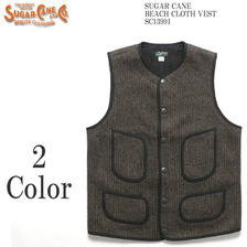 SUGAR CANE BEACH CLOTH VEST SC13991画像