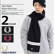 FRED PERRY Merino Wool Scarf C2107画像