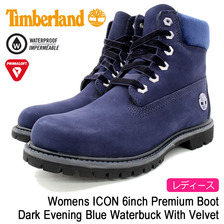 Timberland Womens ICON 6inch Premium Boot Dark Evening Blue Waterbuck With Velvet A1KC5画像