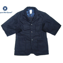 POST OVERALLS #2123 WOOL MELTON EZ-RIDER JACKET navy画像