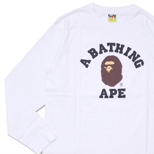 A BATHING APE COLLEGE L/S TE WHITE 1D75-111-005画像